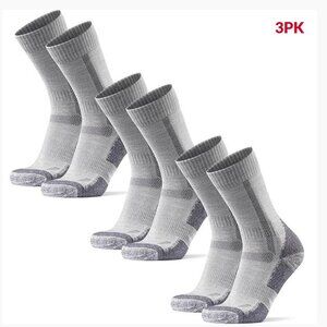 Danish Endurance Merino Wool Crew Hiking Socks - 3 pack grey unisex size large